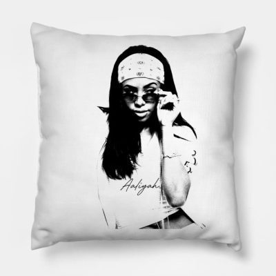 Aaliyah Vintage Portrait Throw Pillow Official Aaliyah Merch