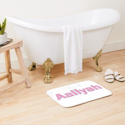 Aaliyah Name Pink Lettering Text - 0020 Bath Mat Official Aaliyah Merch