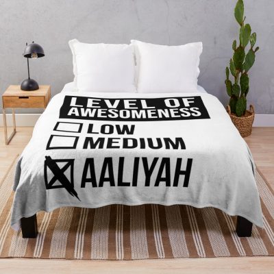 Aaliyah Name Funny Art Level Of Aaliyah Throw Blanket Official Aaliyah Merch