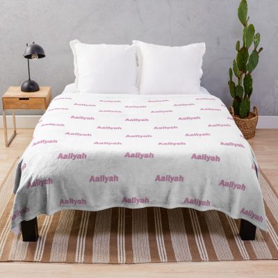 Aaliyah Name Pink Lettering Text - 0020 Throw Blanket Official Aaliyah Merch
