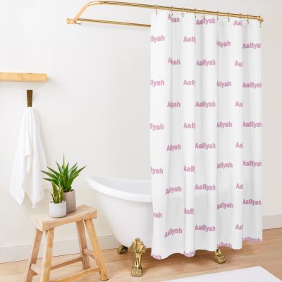 Aaliyah Name Pink Lettering Text - 0020 Shower Curtain Official Aaliyah Merch