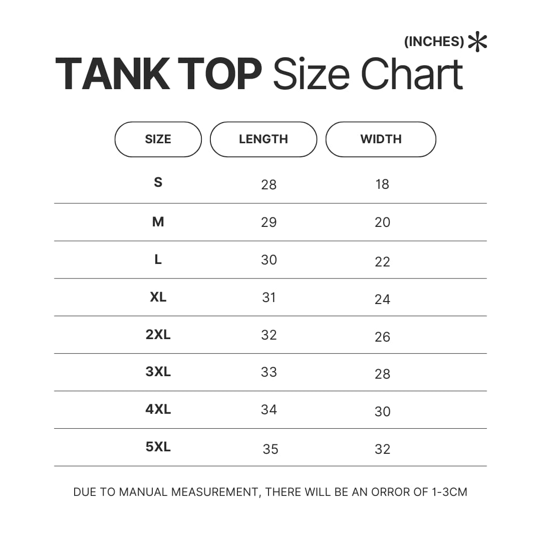 Tank Top Size Chart